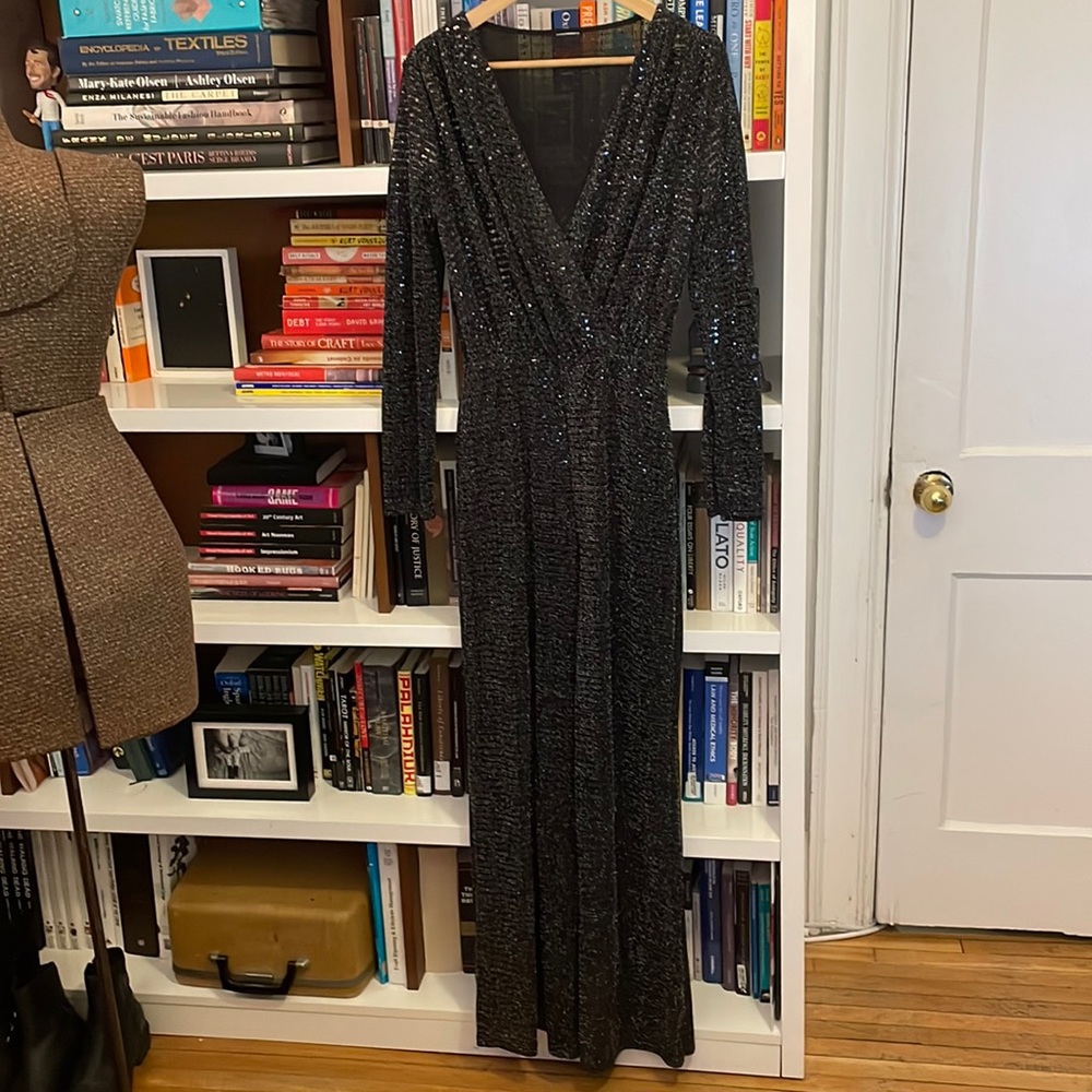 Deep V sparkle jumpsuit size s